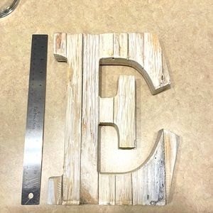 Wooden decor Letter E for wall hanging
